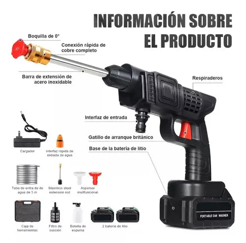 Hidrolavadora Inalámbrica 48V Doble Batería Recargable